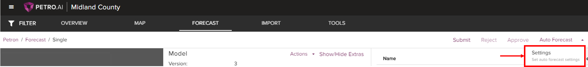 Auto Forecast Settings
